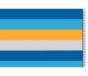 Jersey - Multicolor Streifen 4cm blau orange